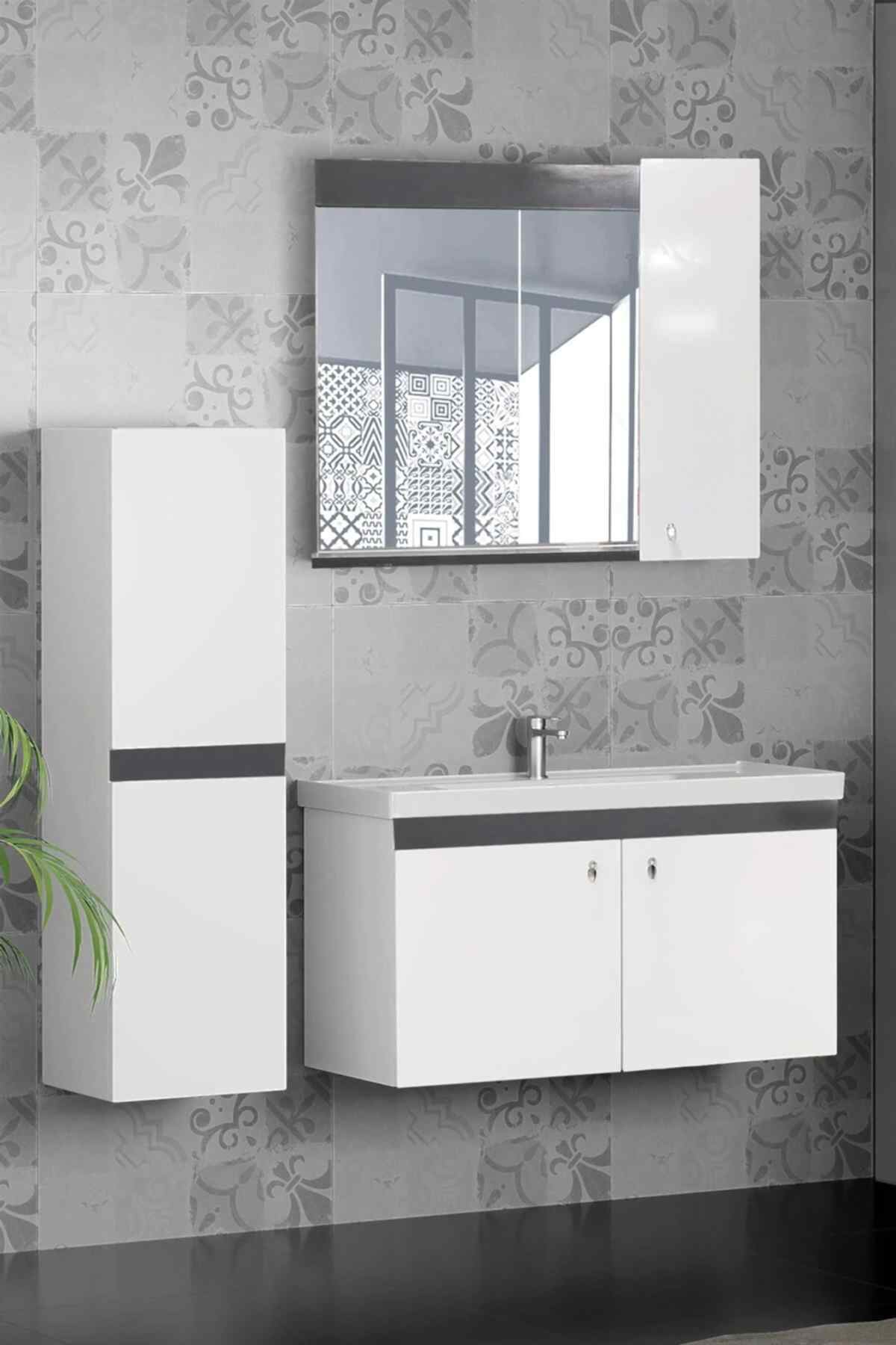 Karen Banyo New Bahar 80 CM Banyo Dolabı - Mekan Kapı 