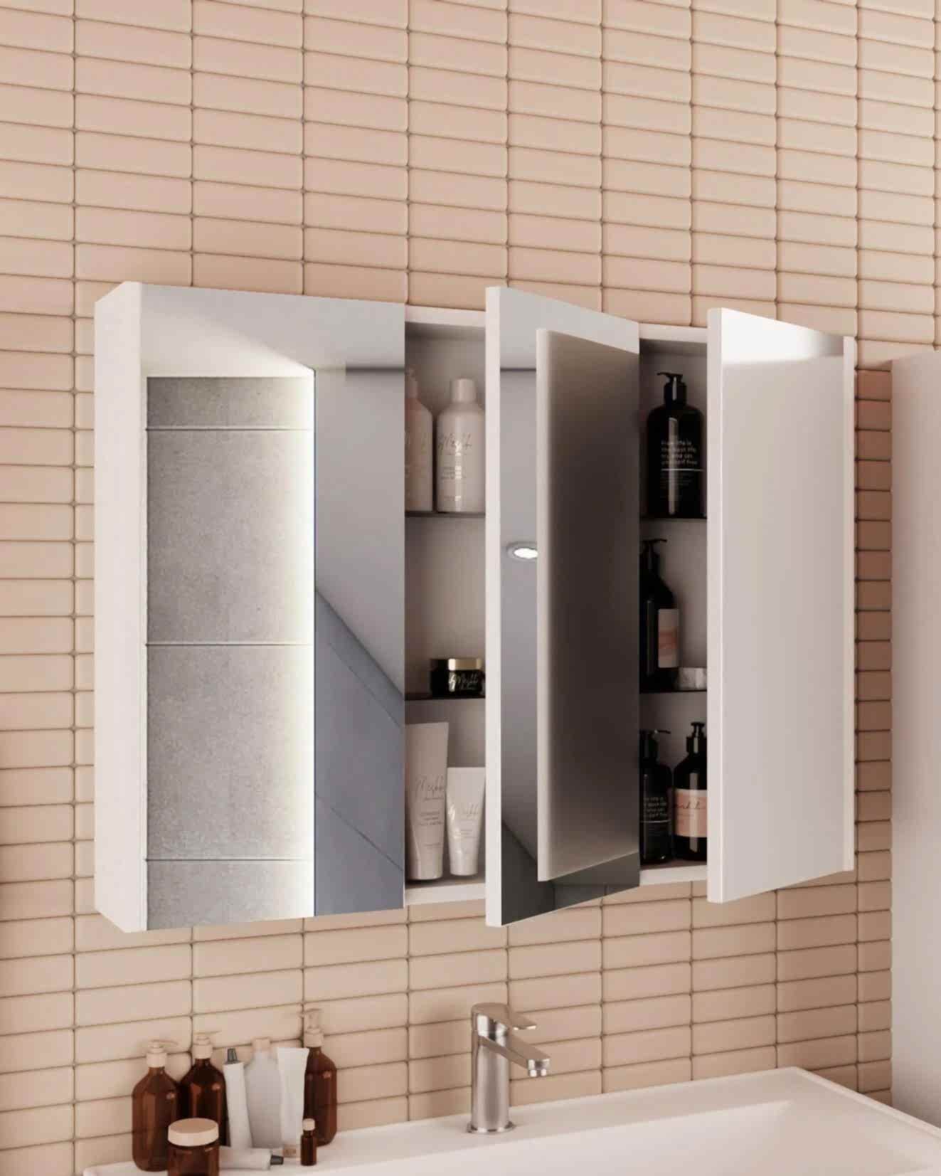 Vega 100 Banyo Dolabı Ust Beyaz - Mekan Kapı 